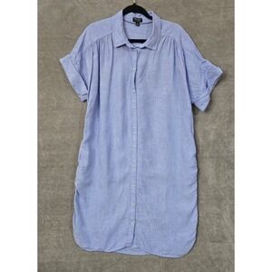 J. CREW Baird McNutt Irish Linen Relaxed Fit Shirt Dress Large Lagenlook Beachy